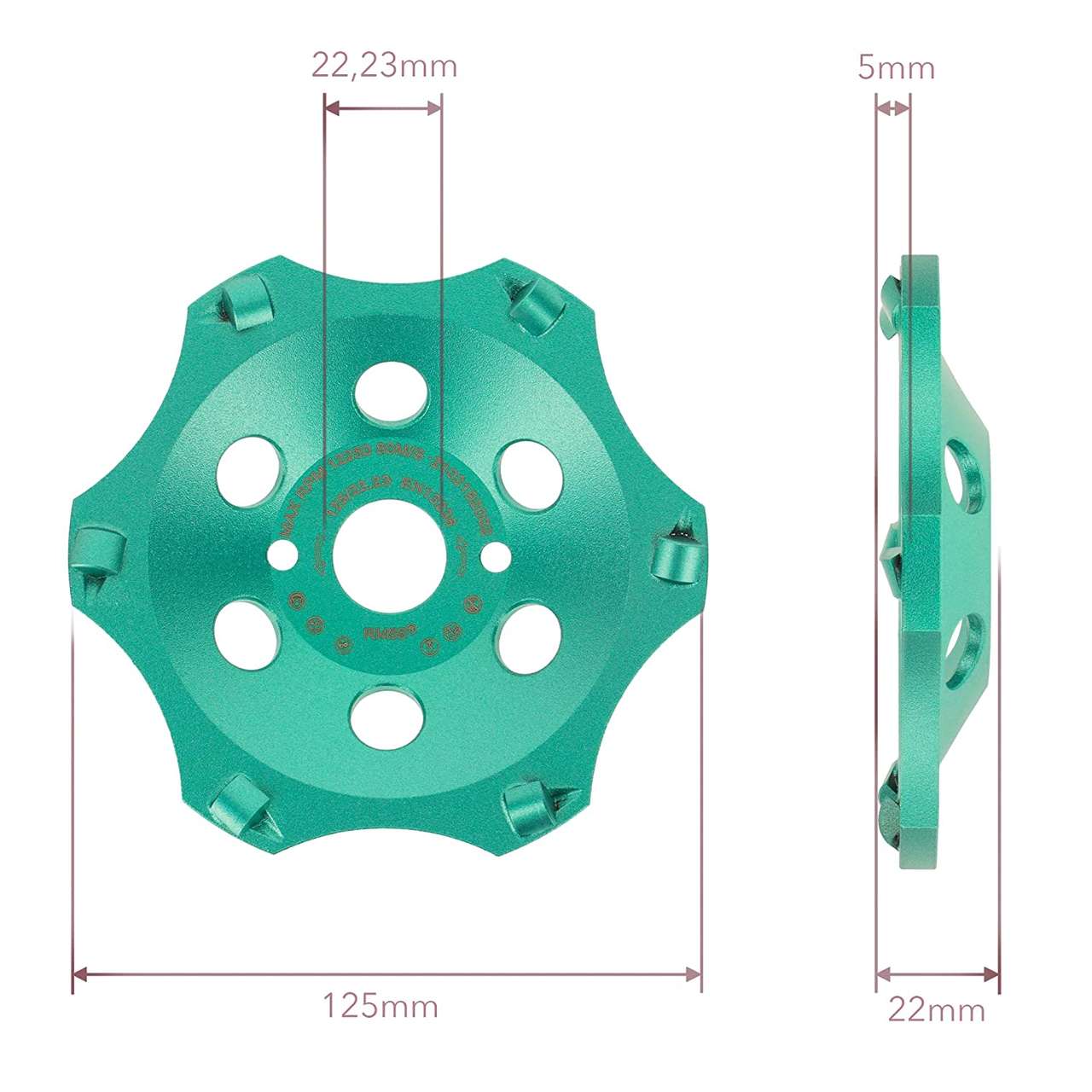 diamantschleiftopf pkd 125mm abmessung