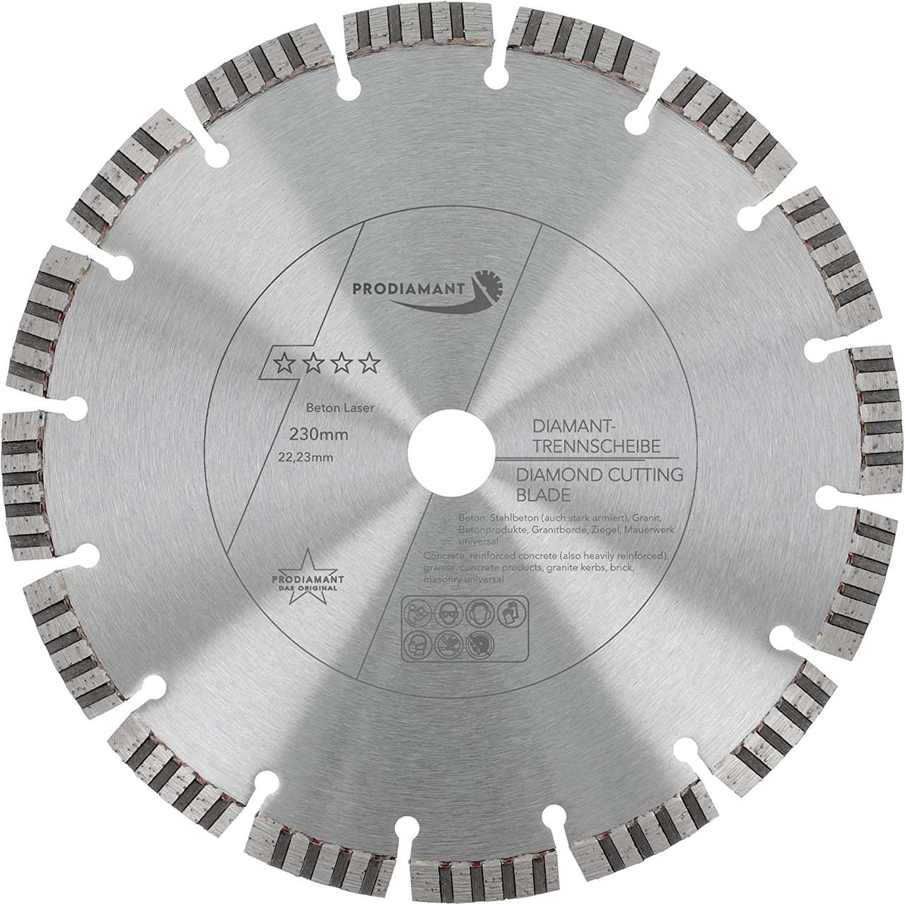 prodiamant diamanttrennscheibe b711 230mm vorne
