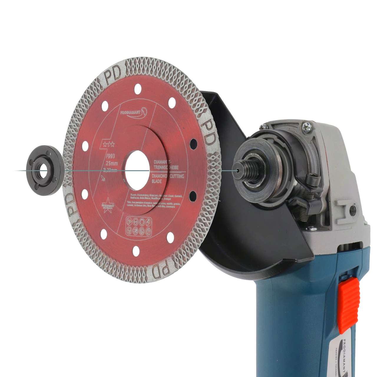 diamanttrennscheibe pd fliese 125mm montage