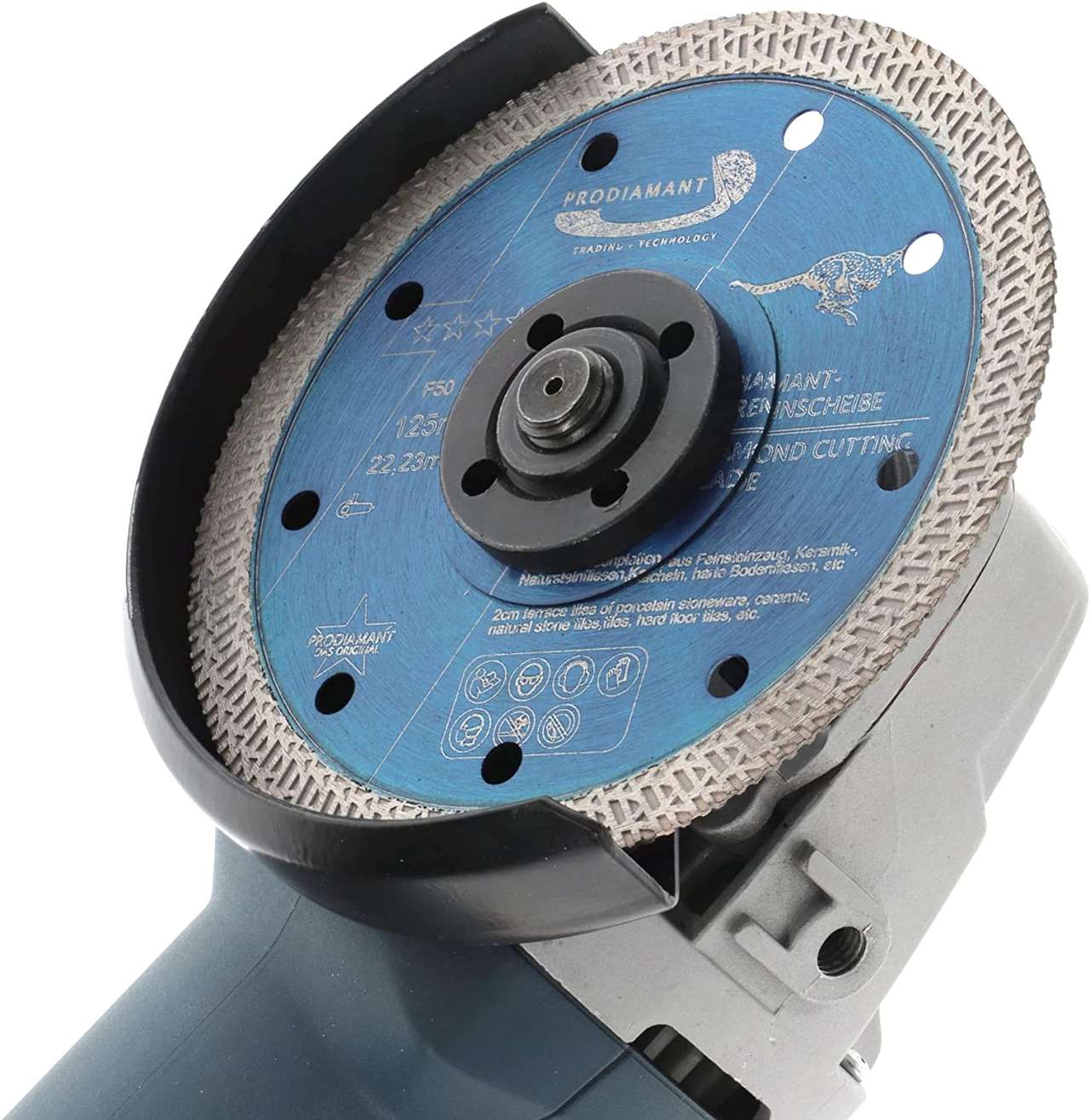 diamanttrennscheibe f50 125mm auf winkelschleifer