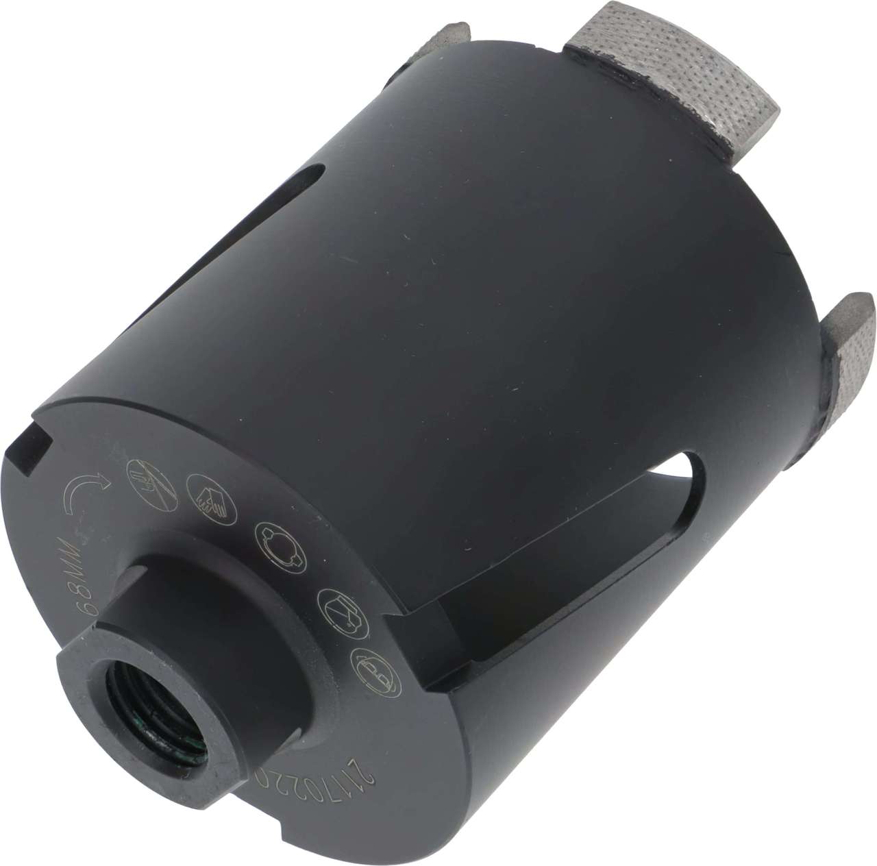 diamant-dosensenker-matrix-schwarz-68mm-schraeg-oben