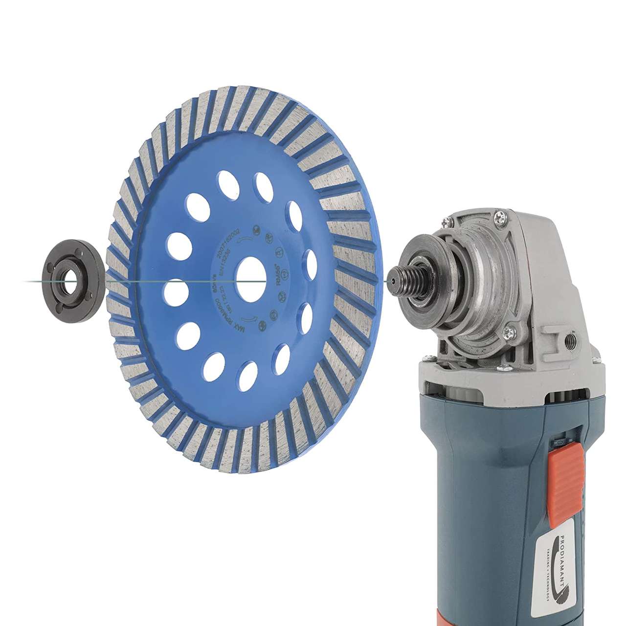 prodiamant faecher diamantschleiftopf st74 180mm montage