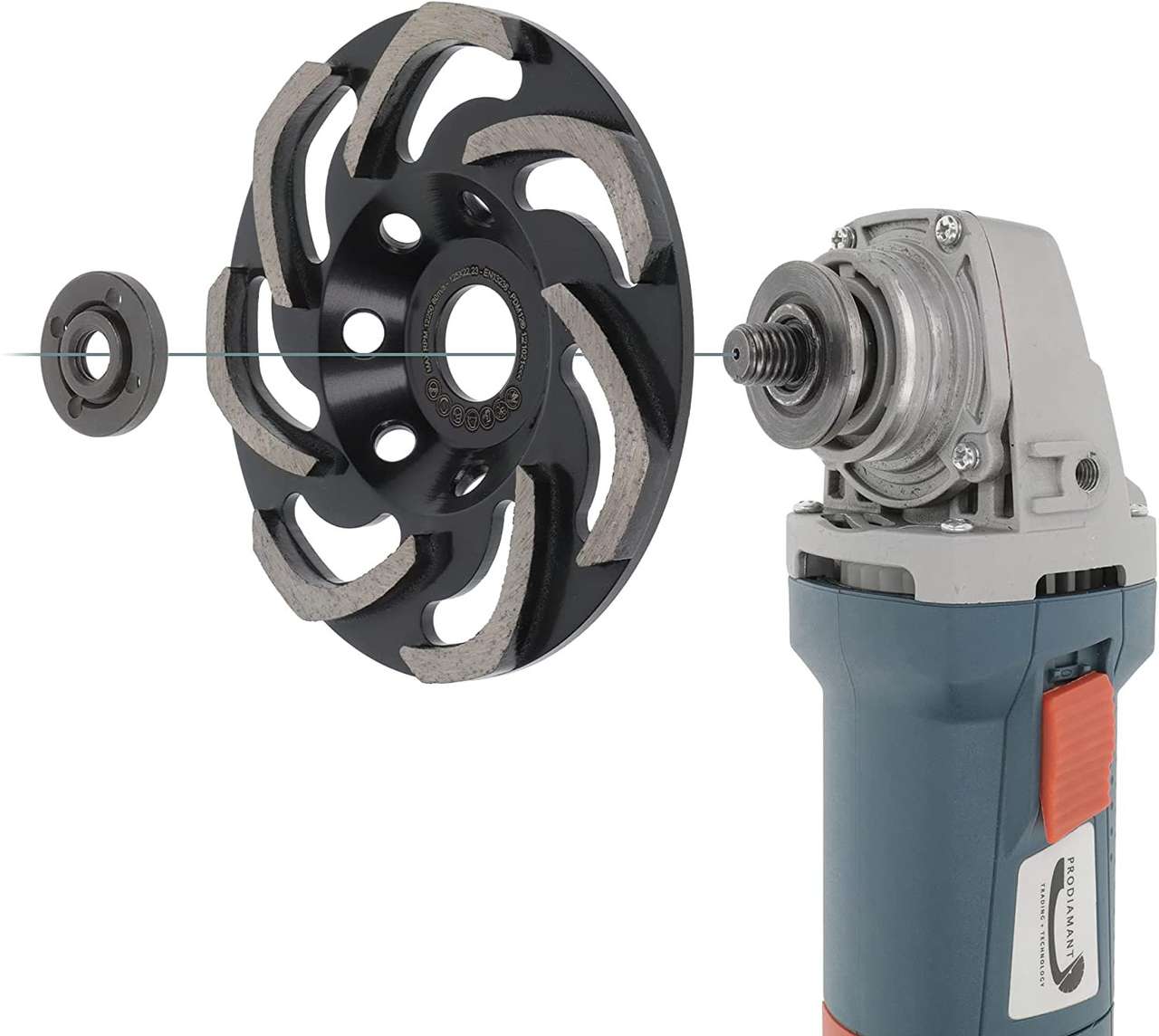 schleiftopf Boomerang 125mm montage