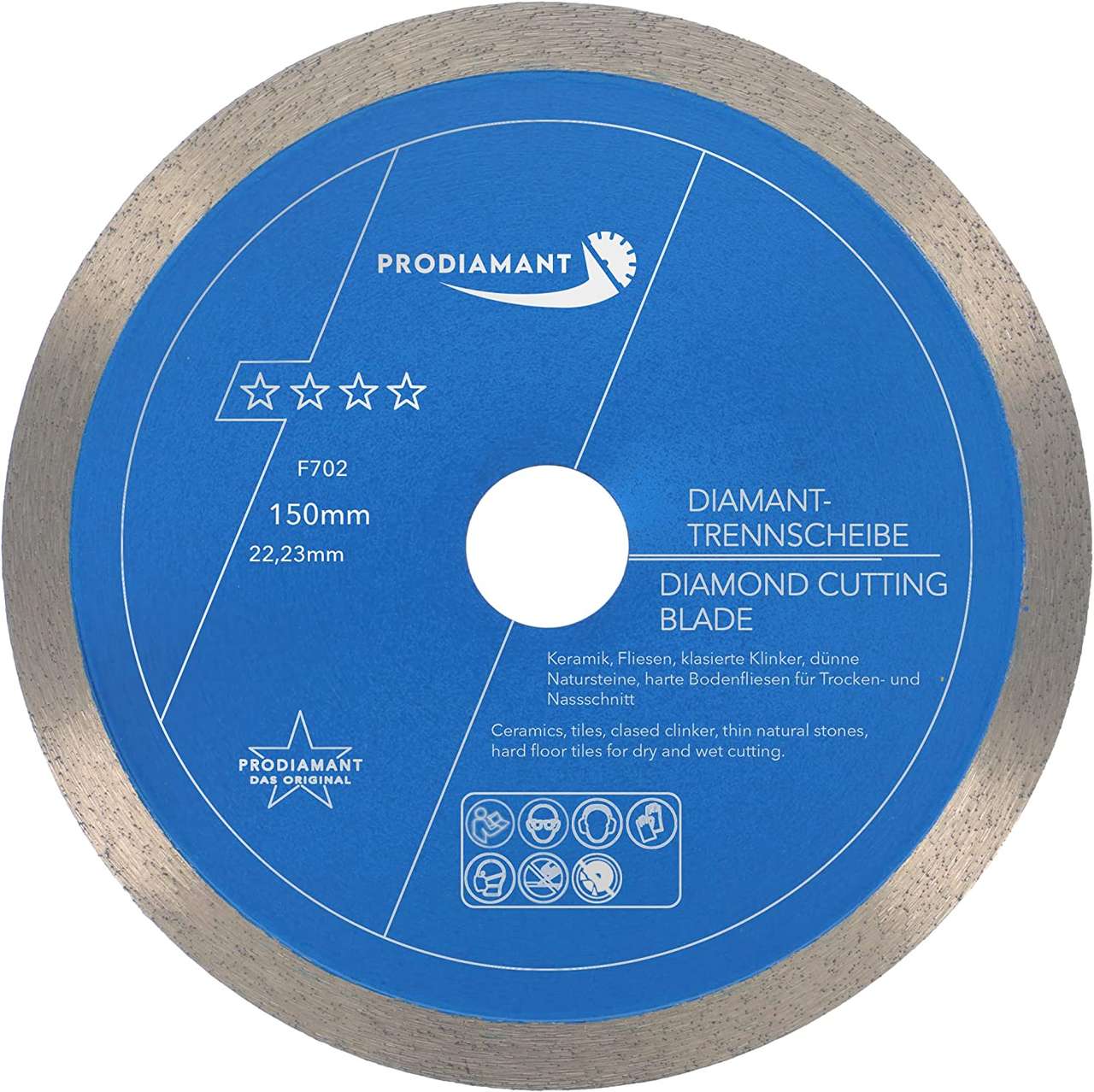 prodiamant diamanttrennscheibe fliese f702 150mm vorne