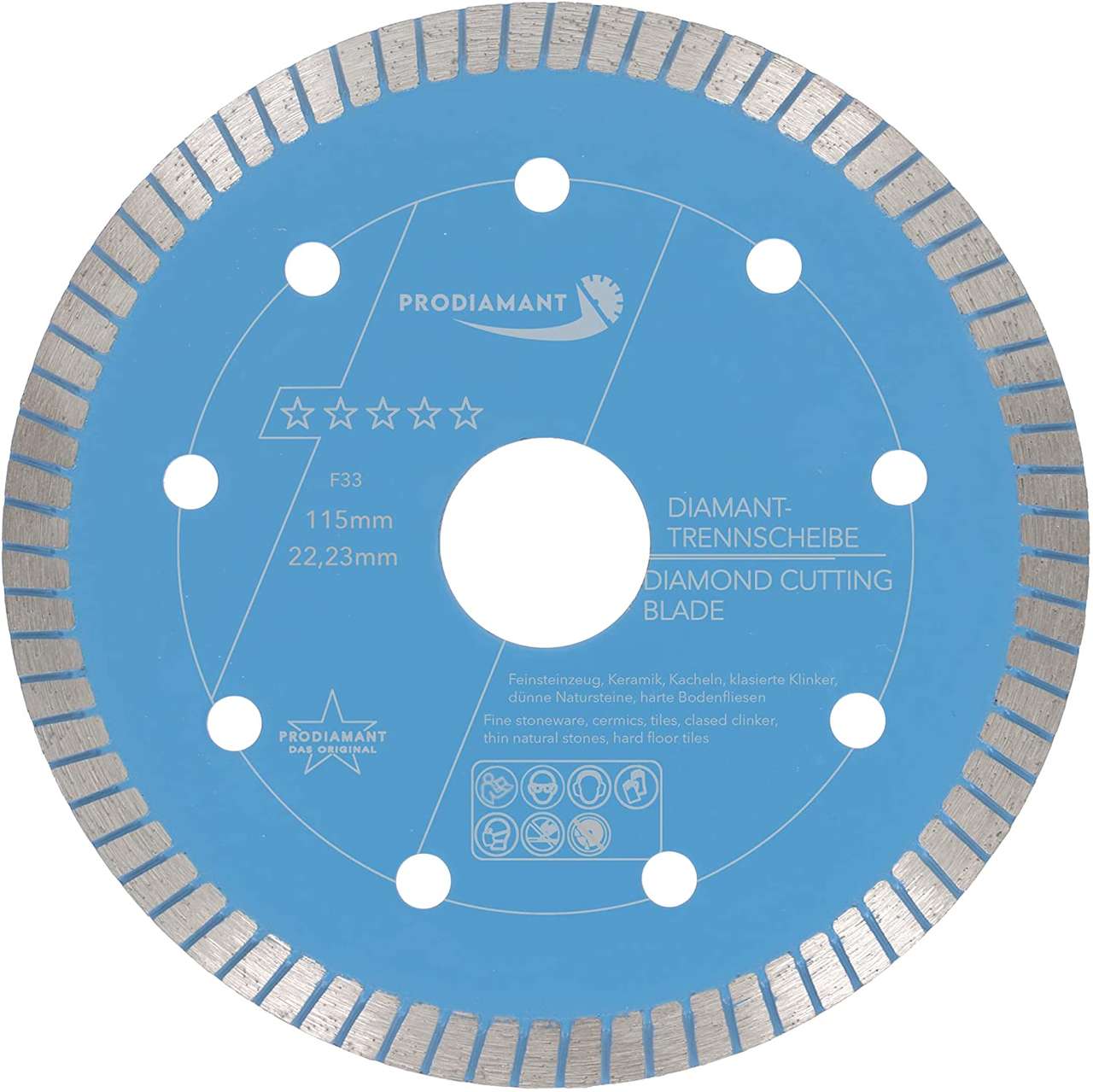 diamanttrennscheibe f33 115mm vorne