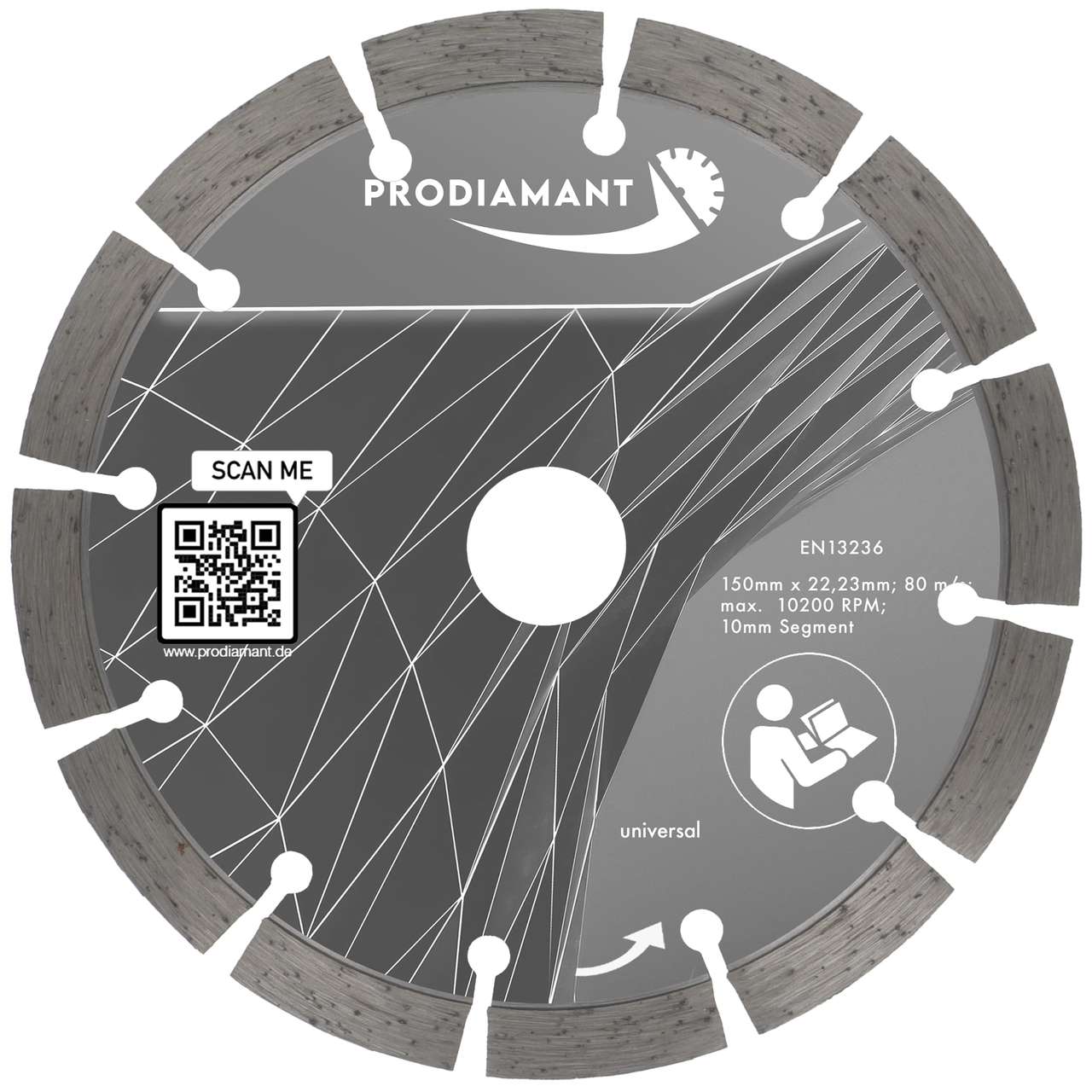 diamanttrennscheibe promac 150mm vorne