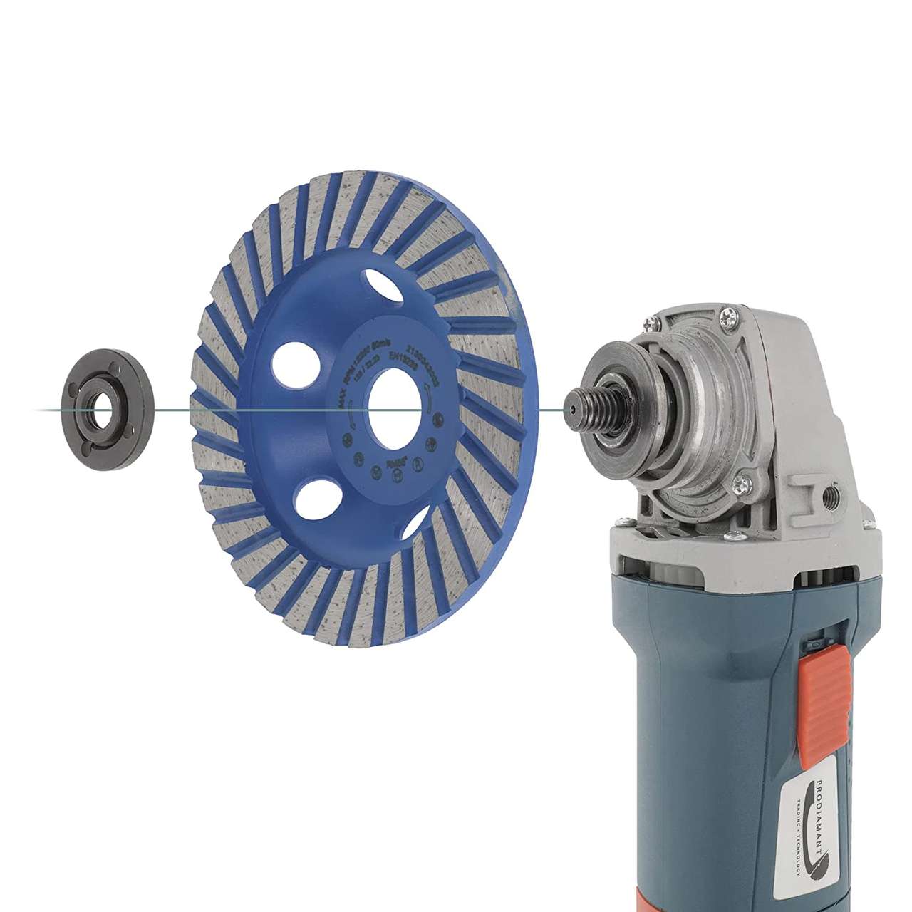 diamantschleiftopf faecher 125mm montage