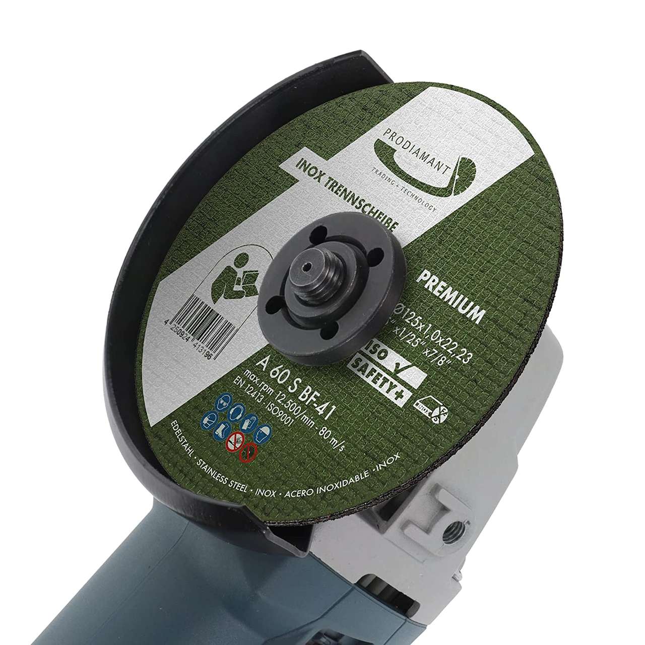 prodiamant inox trennscheibe 125mm auf winkelschleifer