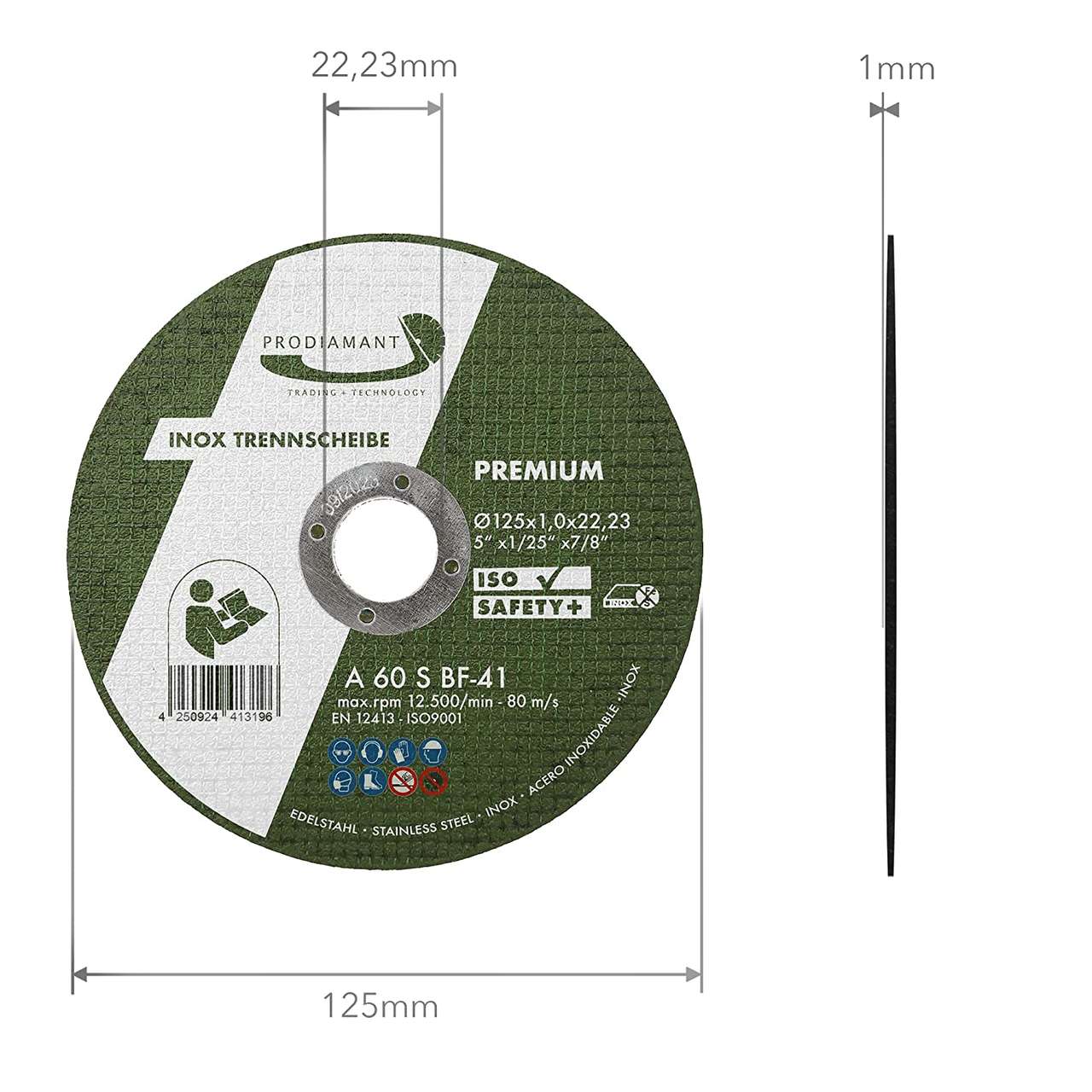 prodiamant inox trennscheibe 125mm abmessung