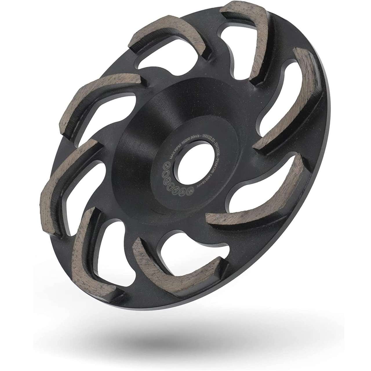 schleiftopf Boomerang 150mm 22 schraeg