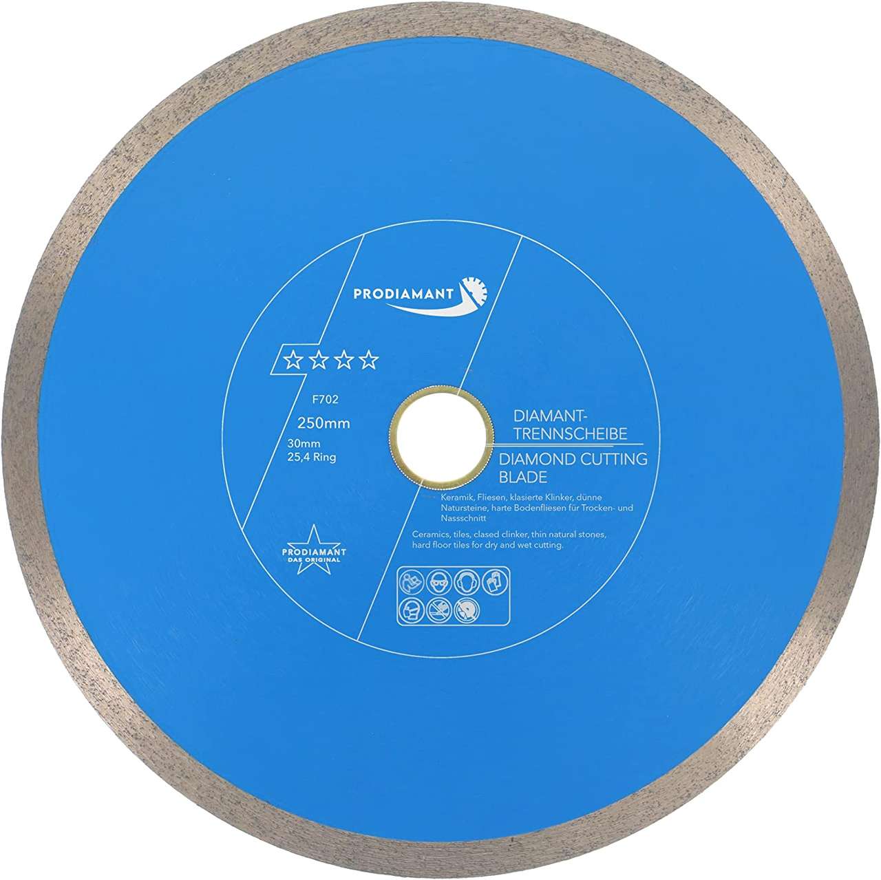 prodiamant diamanttrennscheibe fliese f702 250mm vorne