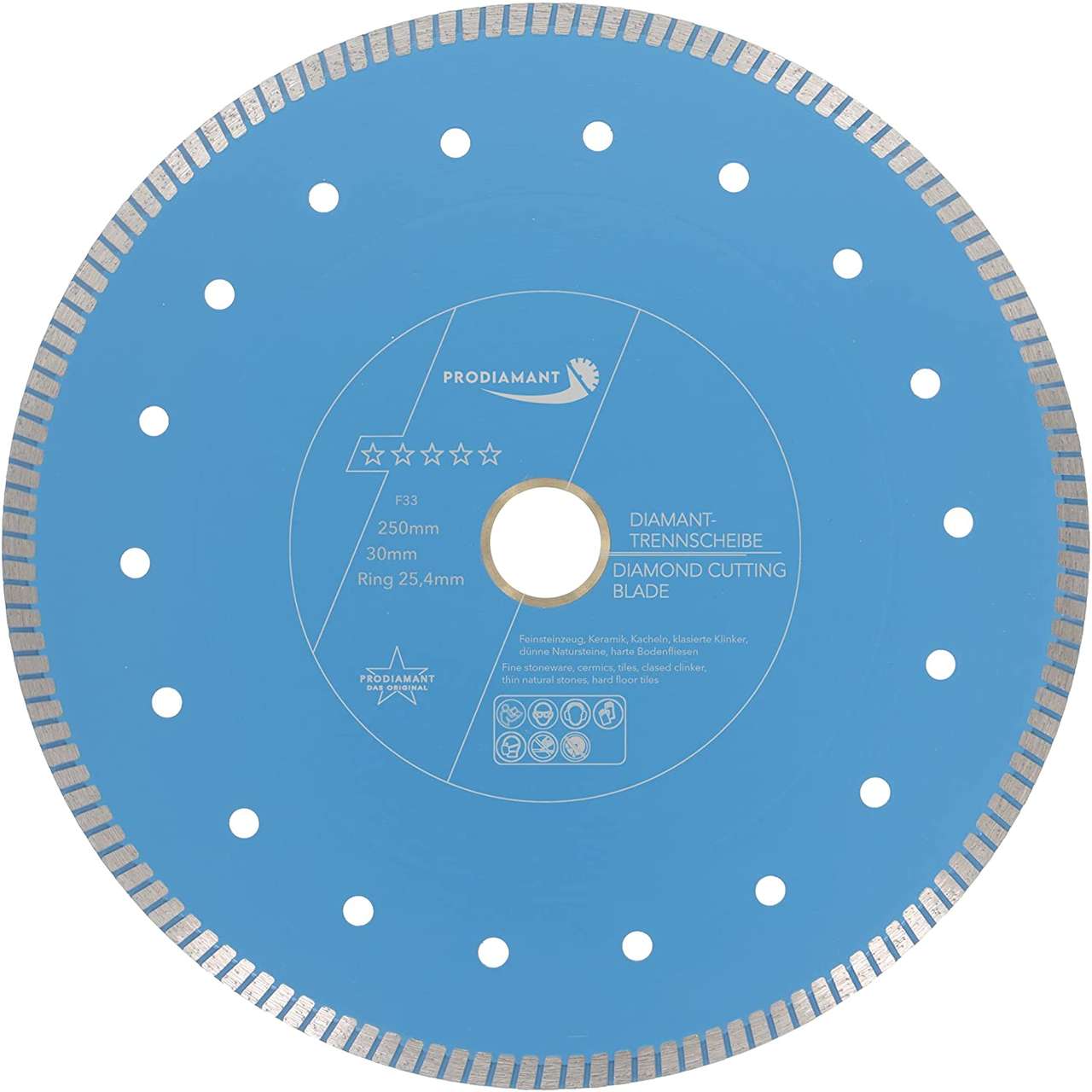 diamanttrennscheibe f33 250mm vorne