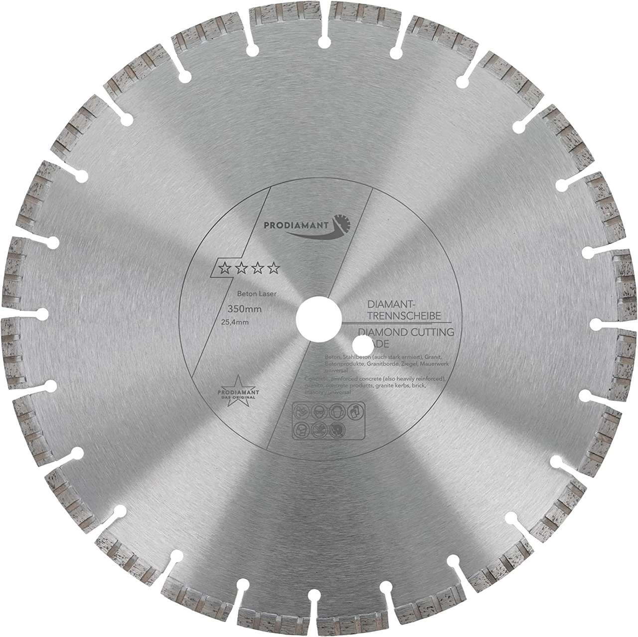 prodiamant diamanttrennscheibe b711 350mm 25mm vorne
