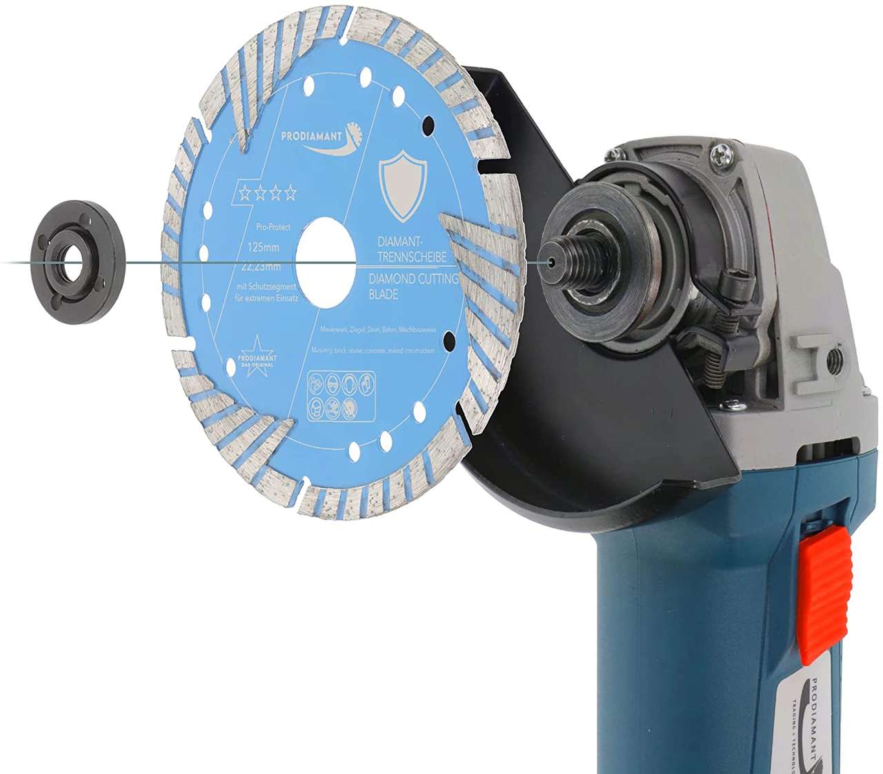 diamanttrennscheibe b600 125mm montage