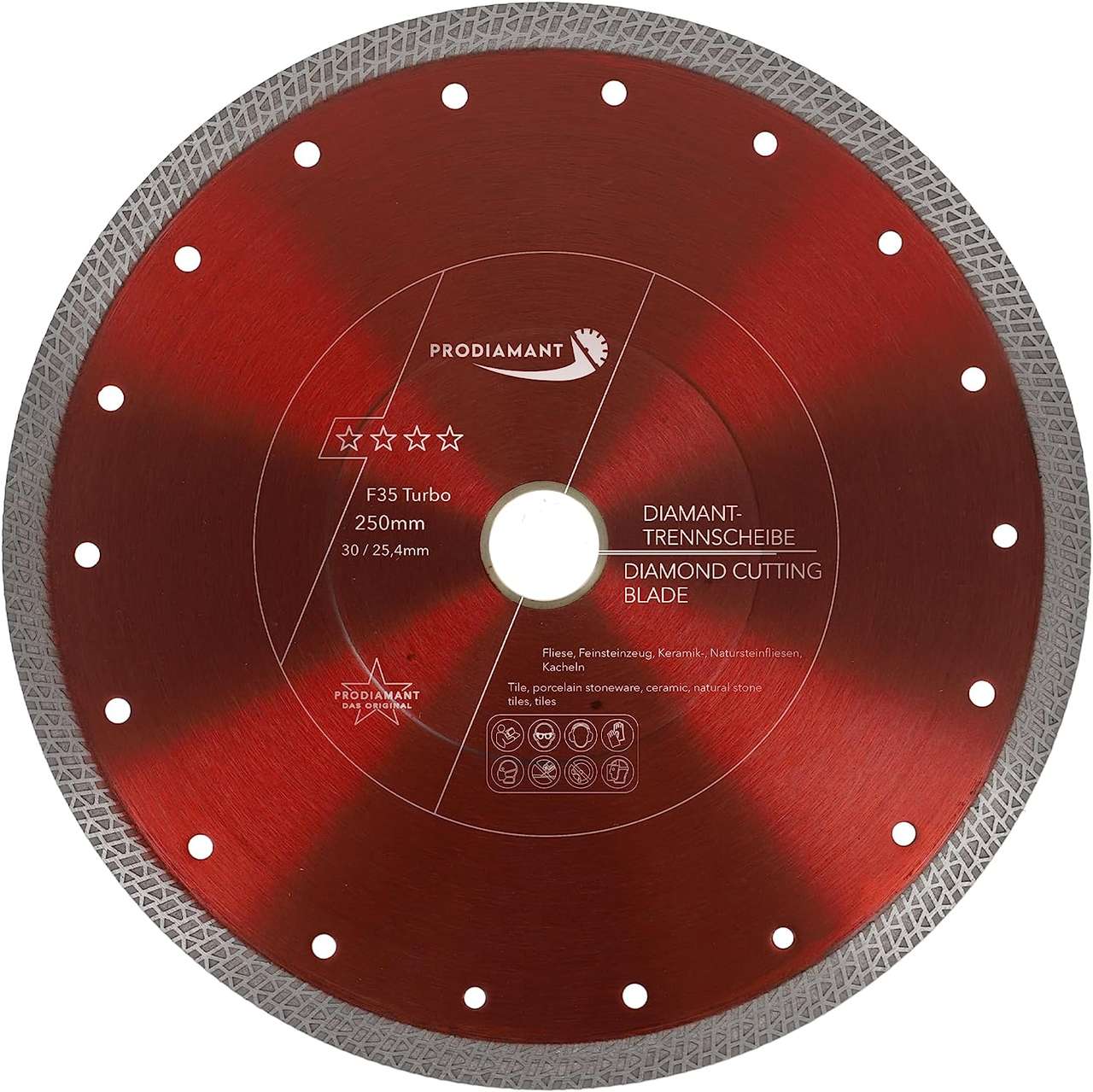 diamanttrennscheibe fliese 250mm vorne