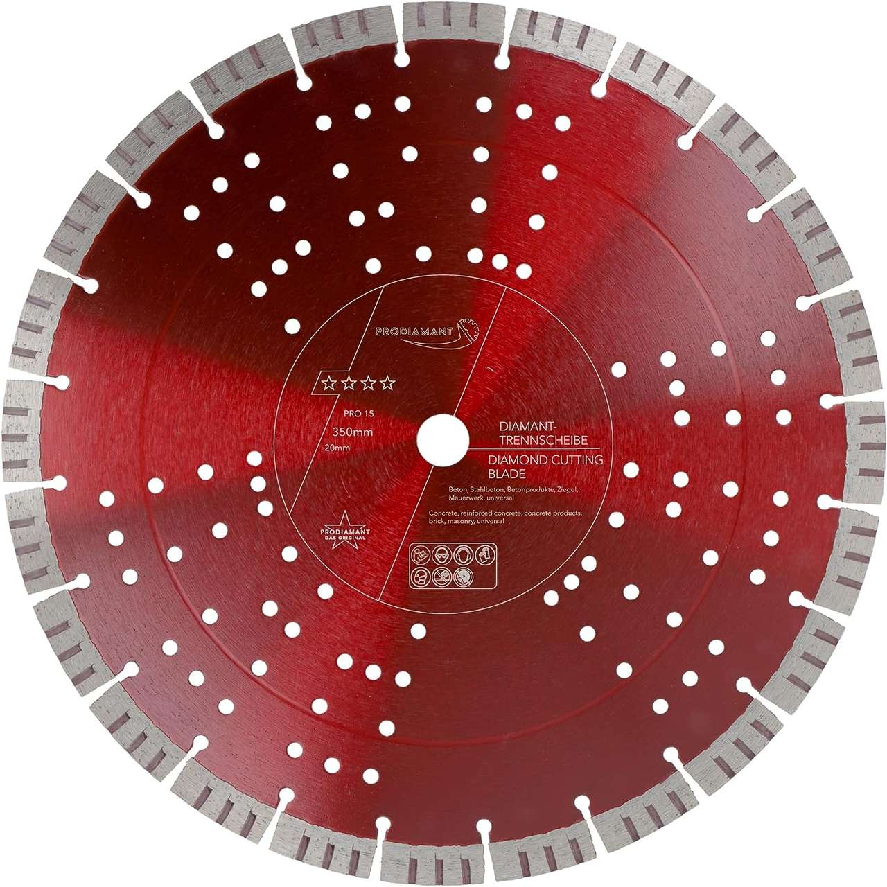 diamanttrennscheibe pro15 350mm 20 vorne