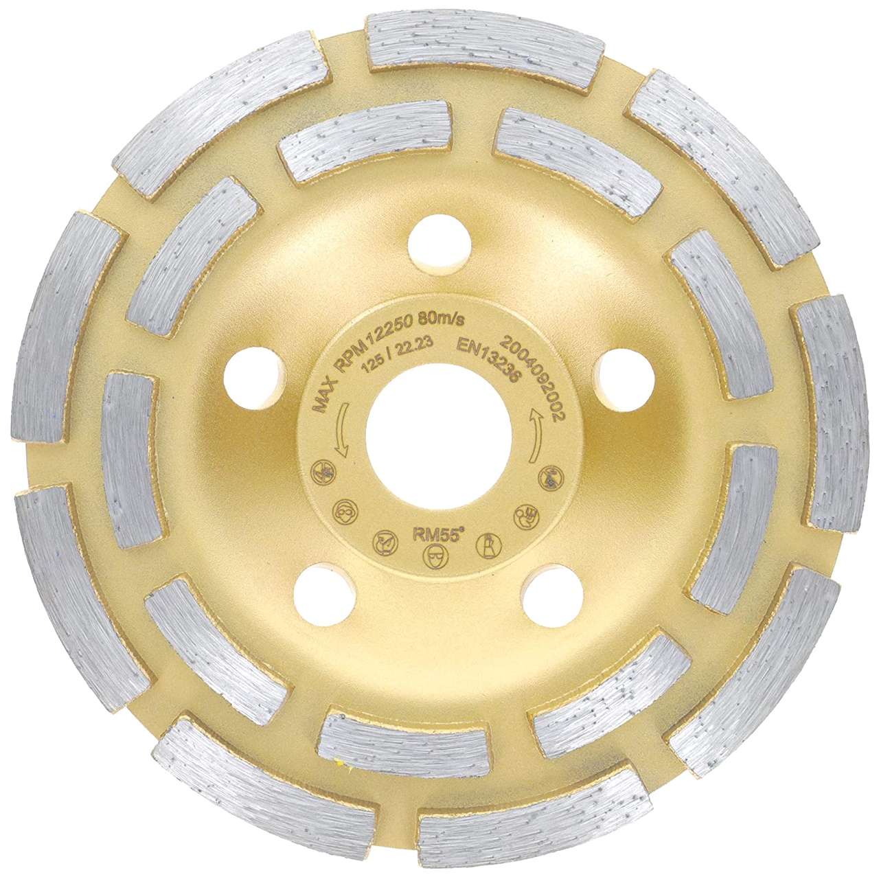 schleiftopf doppelreihe gold oben