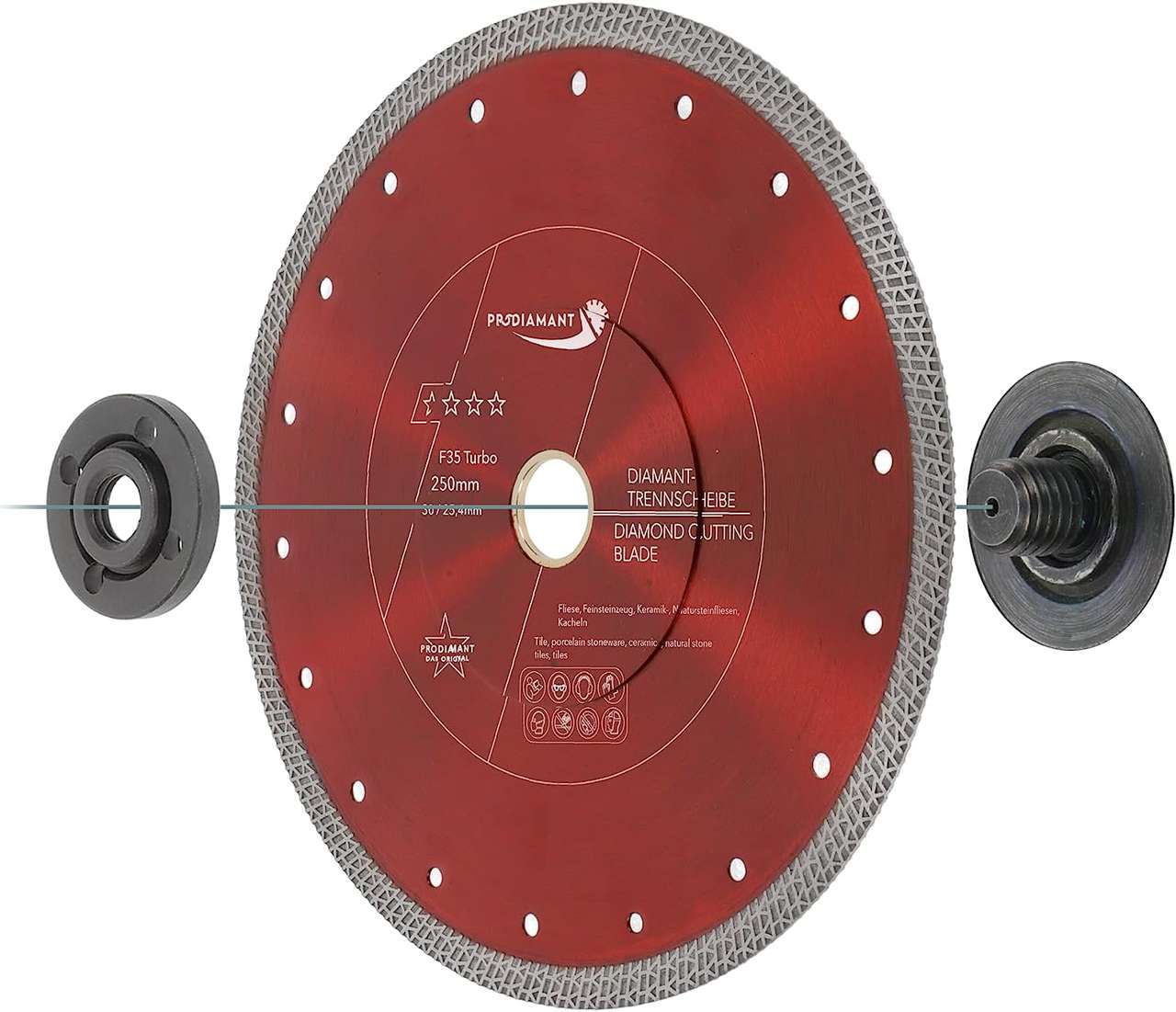 diamanttrennscheibe fliese 250mm montage