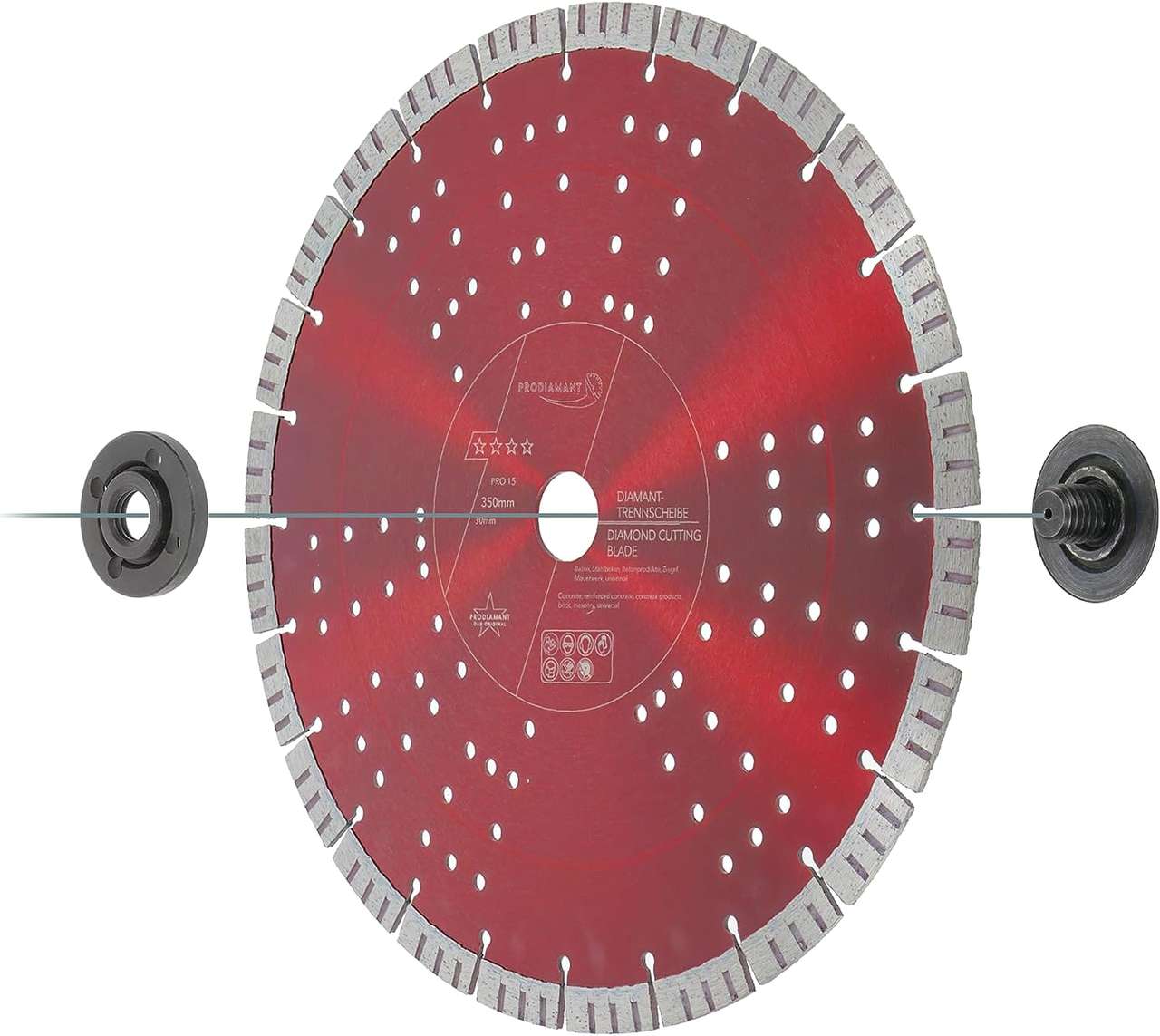 diamanttrennscheibe pro15 350mm 30 montage