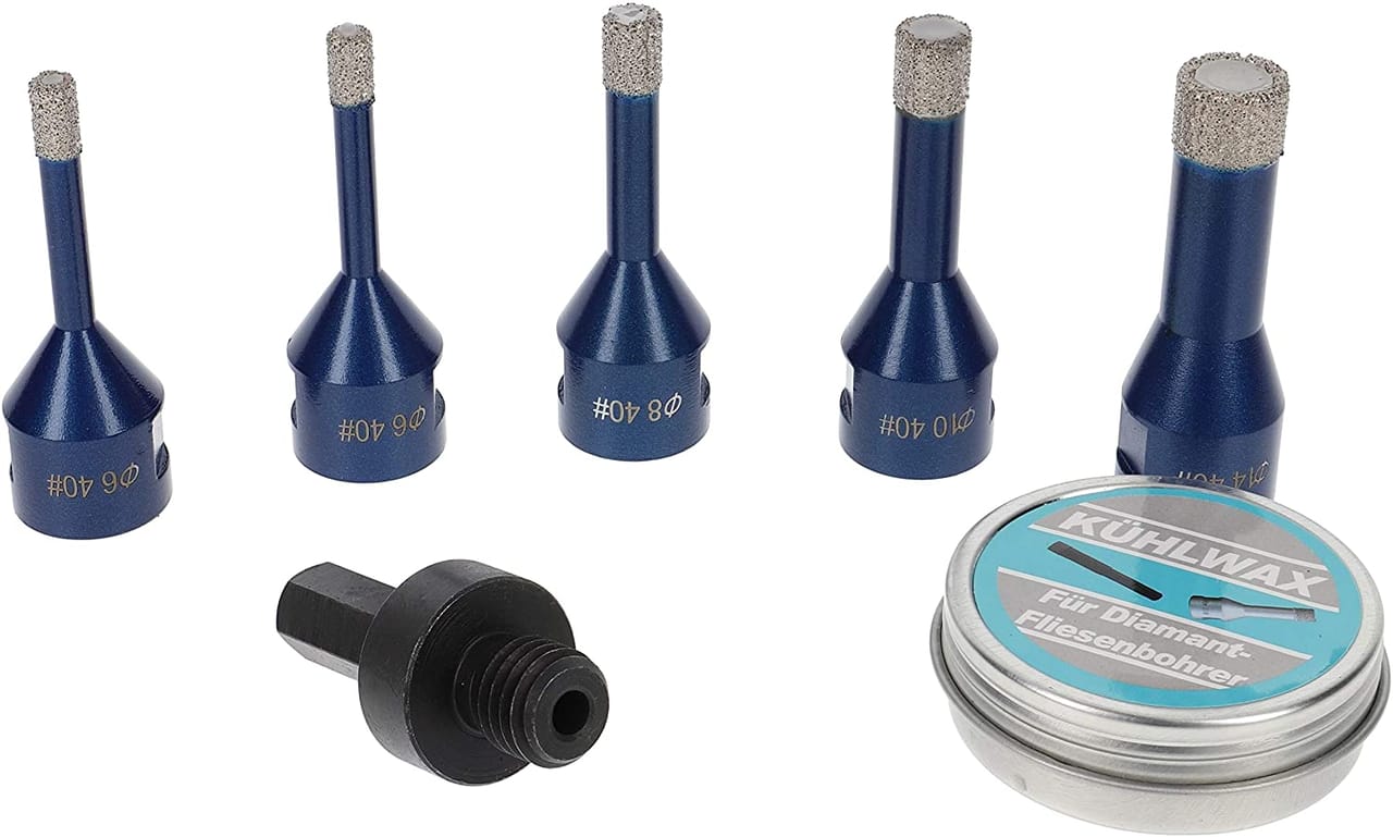 prodiamant fliesenbohrer set 7tlg einzelteile ohne koffer