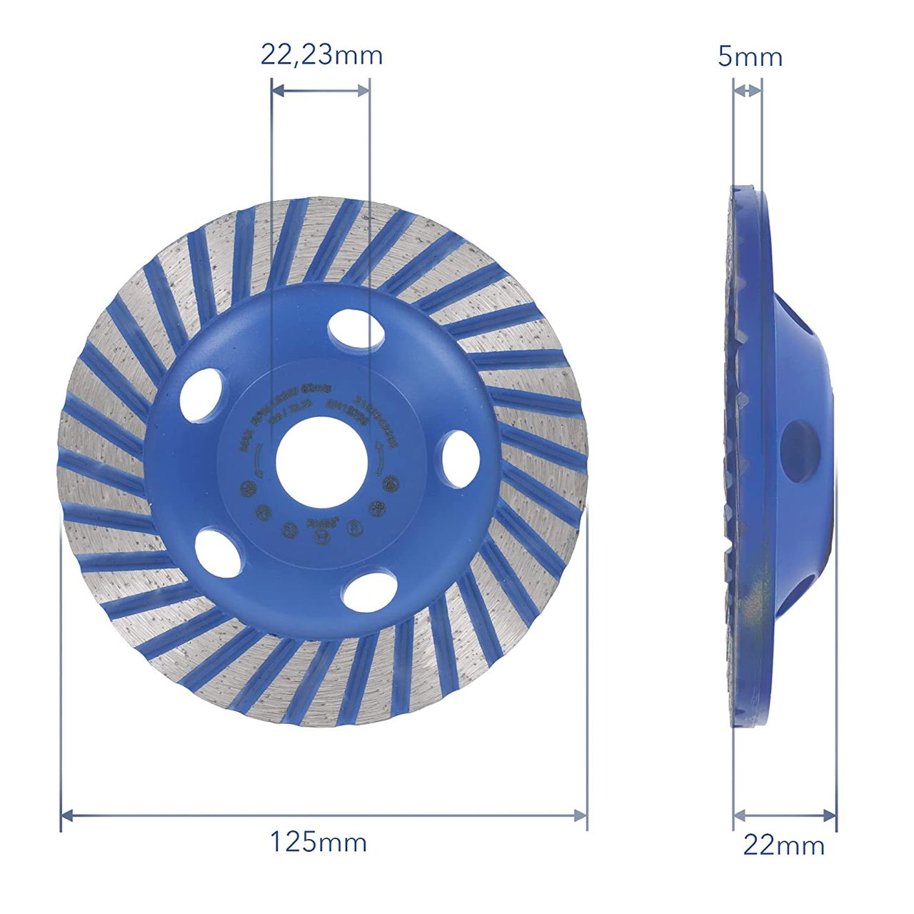 diamantschleiftopf faecher 125mm abmessung