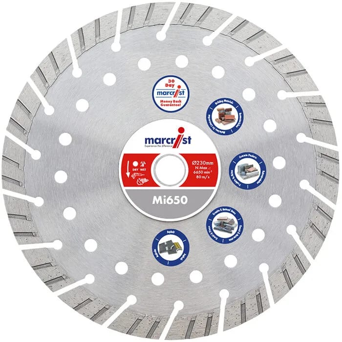 Marcrist MI650 Universal-Diamanttrennscheibe für Beton, Stahlbeton und Granit