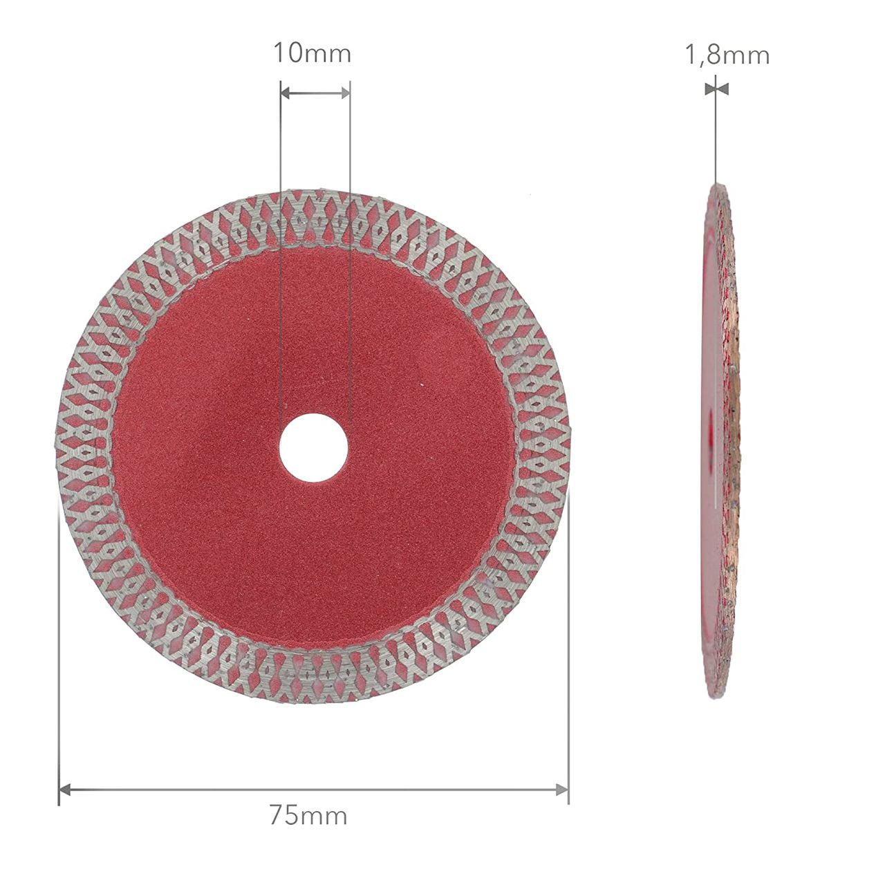 diamanttrennscheibe pd fliese 75mm abmessung