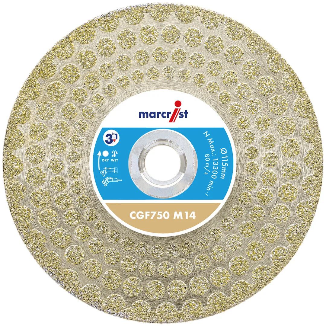 Marcrist CGF750 3in1 Trenn-Schleif-Finishing Diamantscheibe für Fliesen und Naturstein