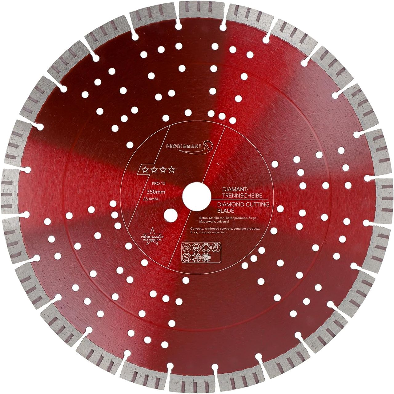 diamanttrennscheibe pro15 350mm 25 vorne