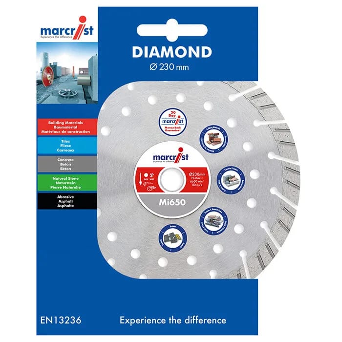 Marcrist MI650 Universal-Diamanttrennscheibe für Beton, Stahlbeton und Granit – Ansicht 4
