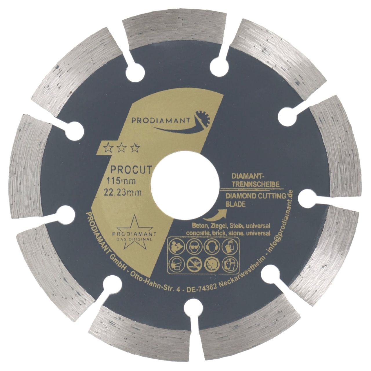 diamanttrennscheibe procut 115mm vorne