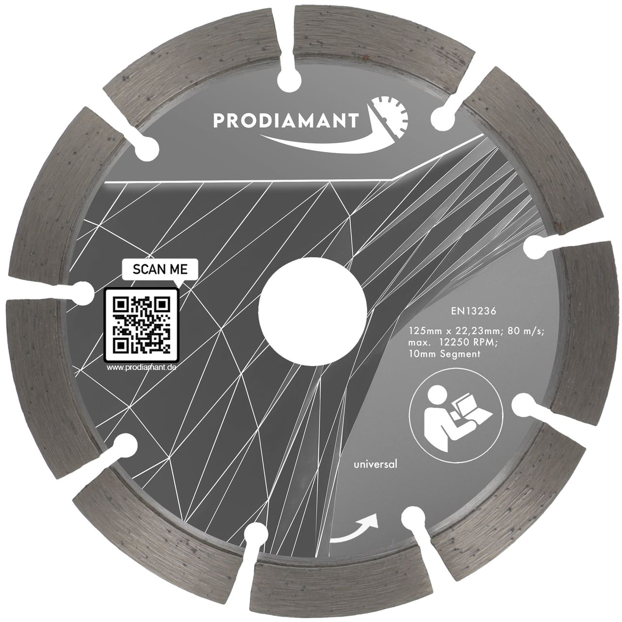 diamanttrennscheibe promac 125mm vorne