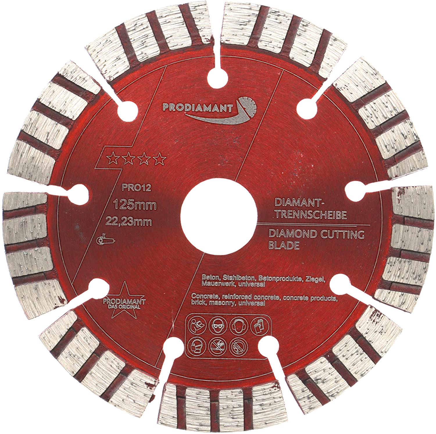 diamanttrennscheibe pro12 125mm vorne