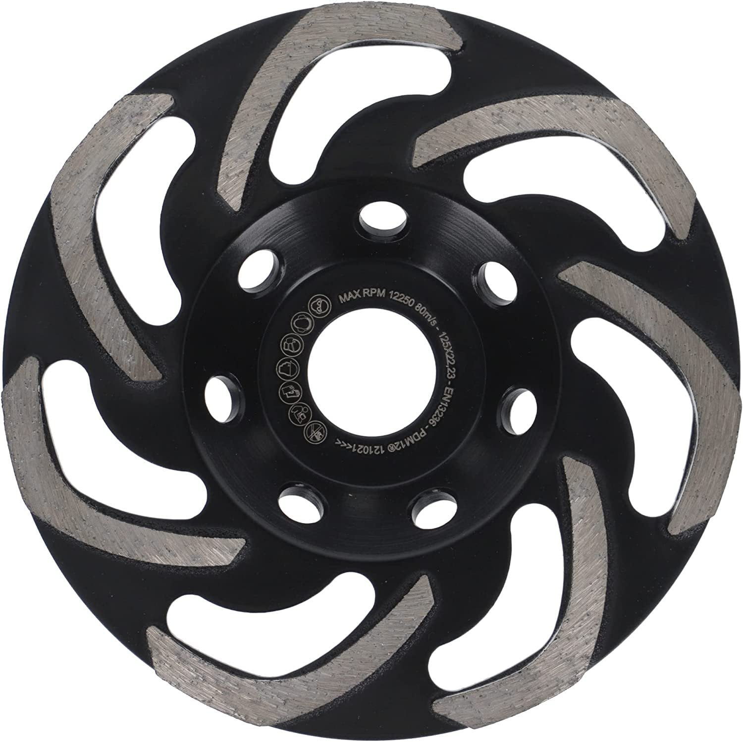 schleiftopf Boomerang 125mm vorne