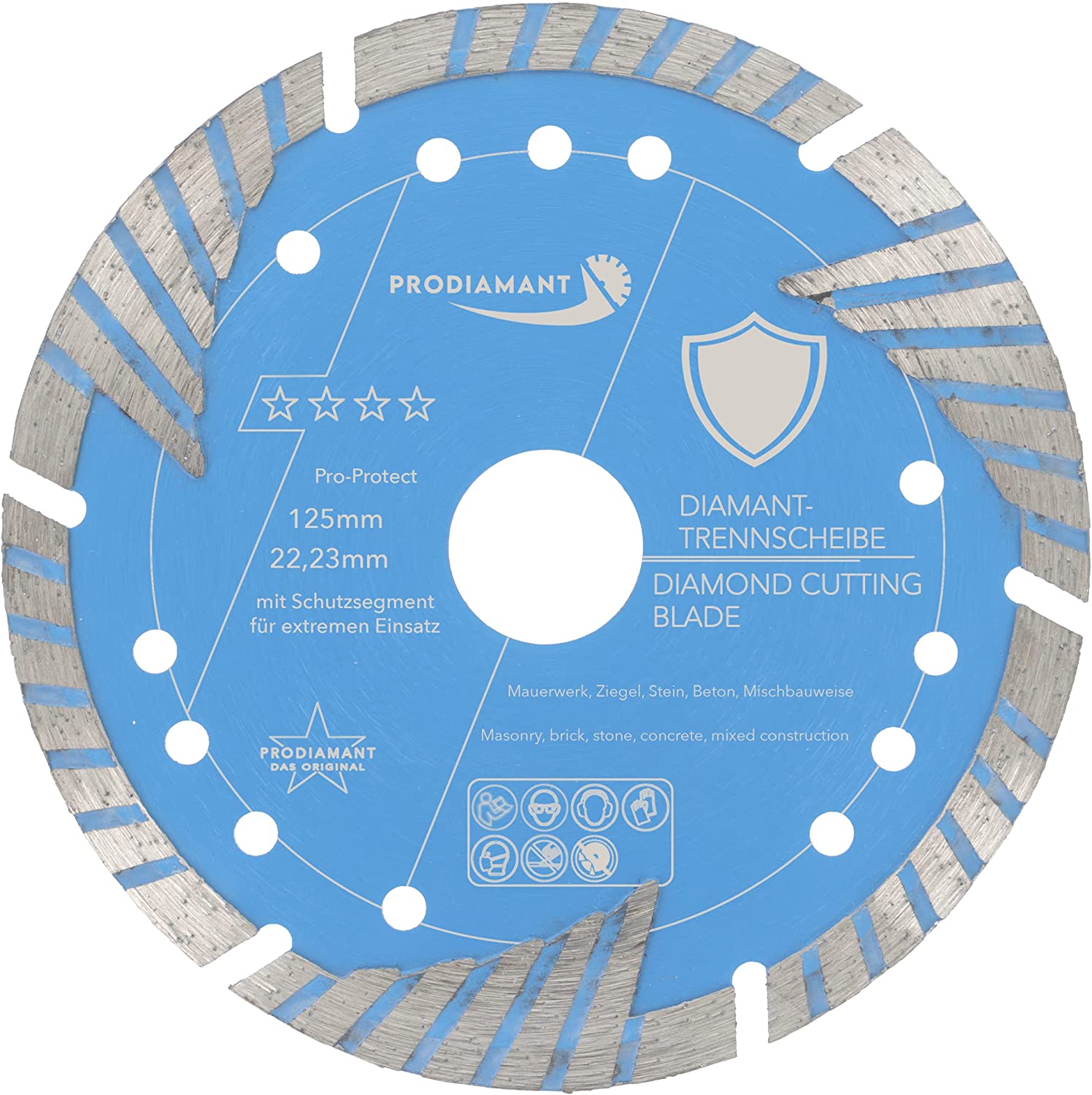 diamanttrennscheibe b600 125mm vorne